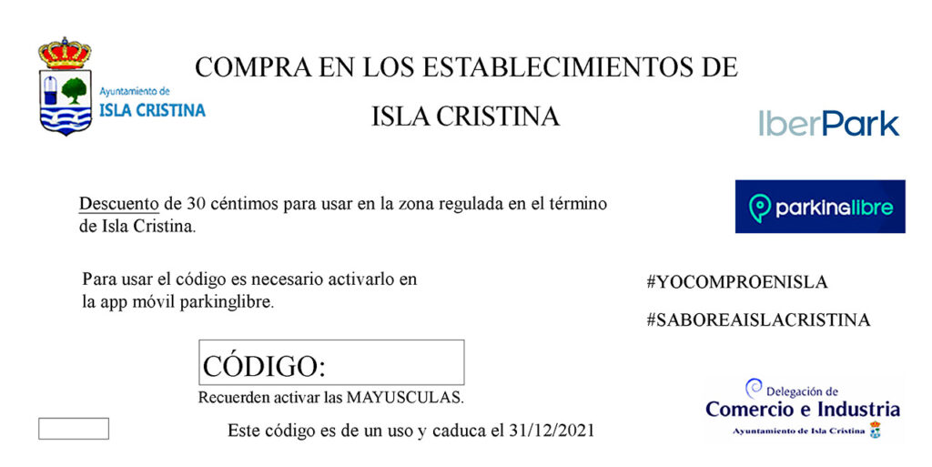EL AYUNTAMIENTO Y LA EMPRESA DE LA ZONA O.R.A., IBERPARK, COLABORAN CON EL COMERCIO LOCAL CON UNA CAMPAÑA PARA INCENTIVAR Y FACILITAR LAS COMPRAS