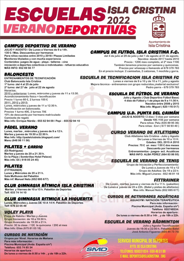 ESCUELAS DEPORTIVAS DE VERANO 2022