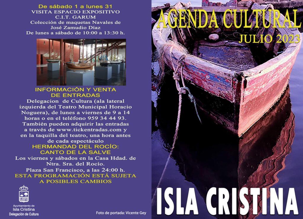 AGENDA CULTURAL JULIO - ISLA CRISTINA 2023